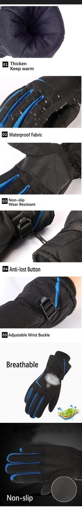 5 Colors Outdoors Hiking Gloves Waterproof Windproof With Fleece