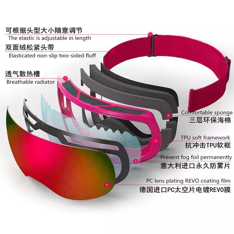 Anti-fog Magnetic UV400 TPU Snow Sunglasses