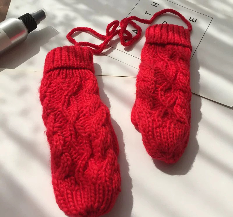 Custom-Knit Unisex Warm Fleece Mittens