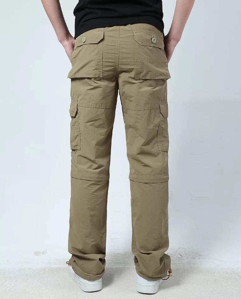 Mens Quick-Dry Cargo Pants With Detachable Legs