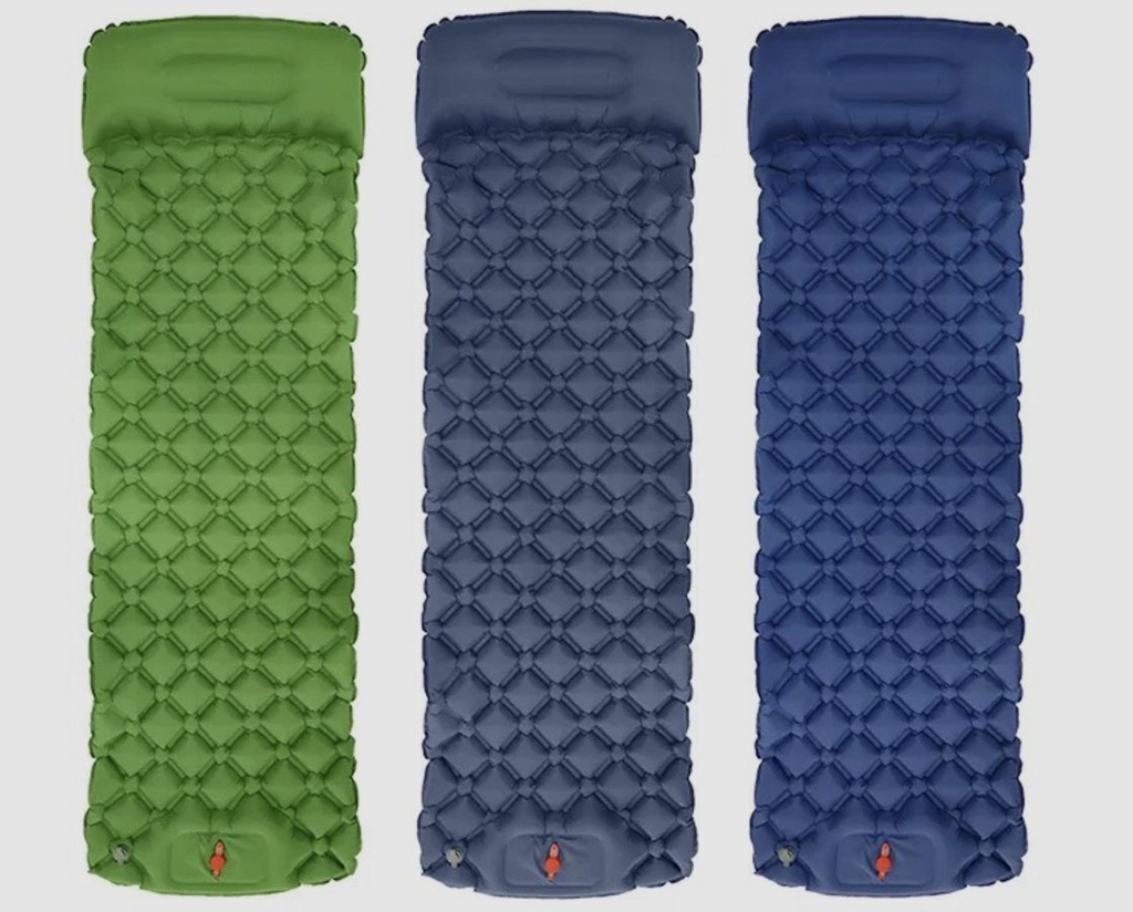 Ultralight Compact Inflatable Camping Sleeping Mat With Foot Pump