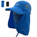 Unisex Baseball Cap With Detachable Neck and Face Flaps