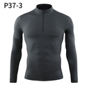Long-Sleeved Mens Quick-Dry Tshirt With Front Zipper