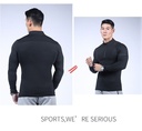 Long-Sleeved Mens Quick-Dry Tshirt With Front Zipper