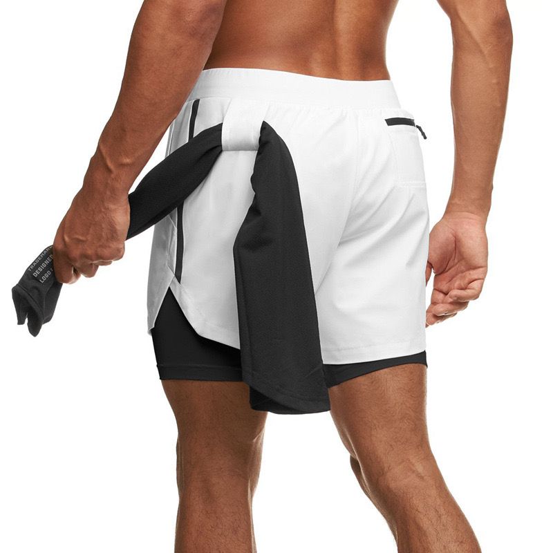 Mens 2 in 1 Quick-Drying Breathable Shorts with Tights