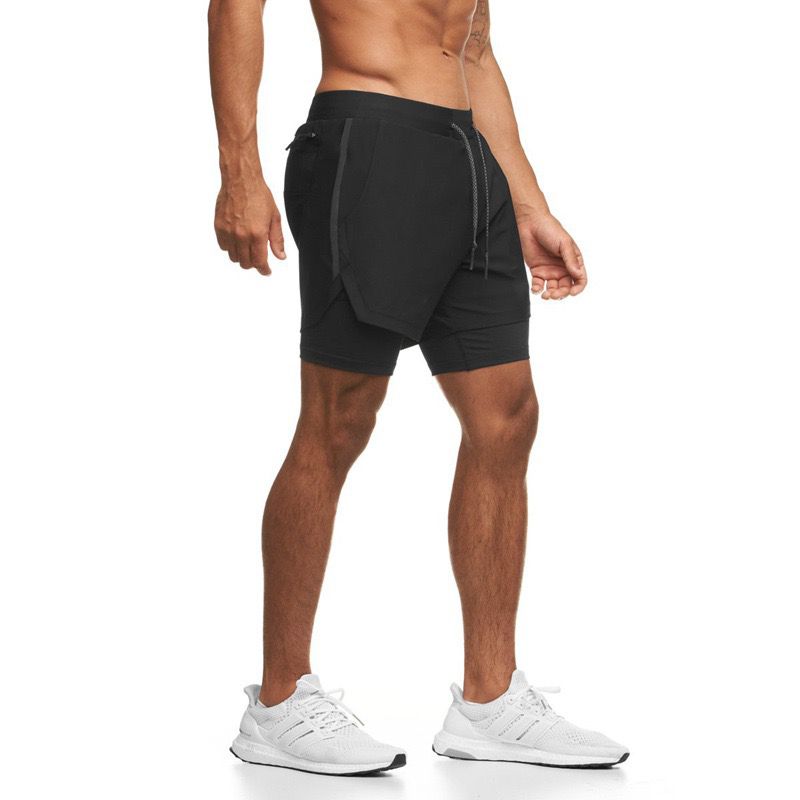 Mens 2 in 1 Quick-Drying Breathable Shorts with Tights