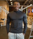 Long-Sleeved Mens Quick-Dry Tshirt With Front Zipper
