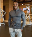 Long-Sleeved Mens Quick-Dry Tshirt With Front Zipper