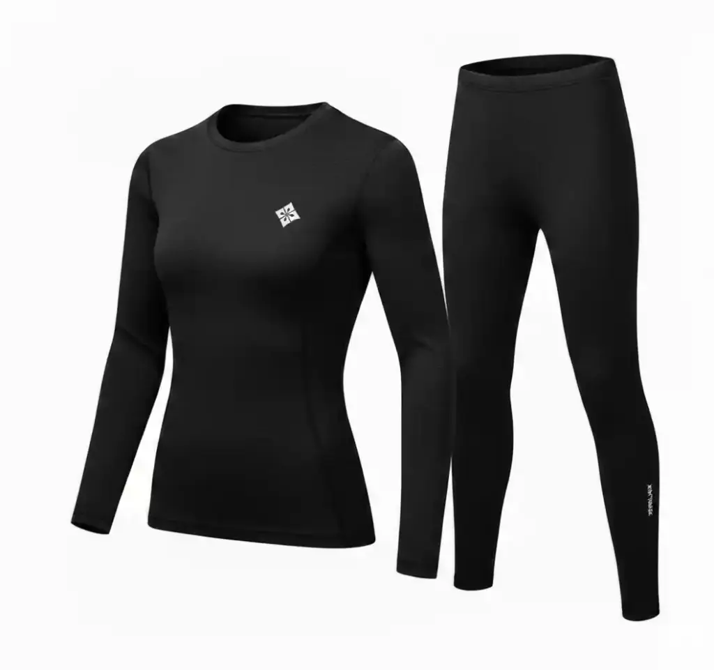 [THM-LDS-SET-XNTWN-BLK-L] Xintown Womens Thermal Base Layer (Black, L)