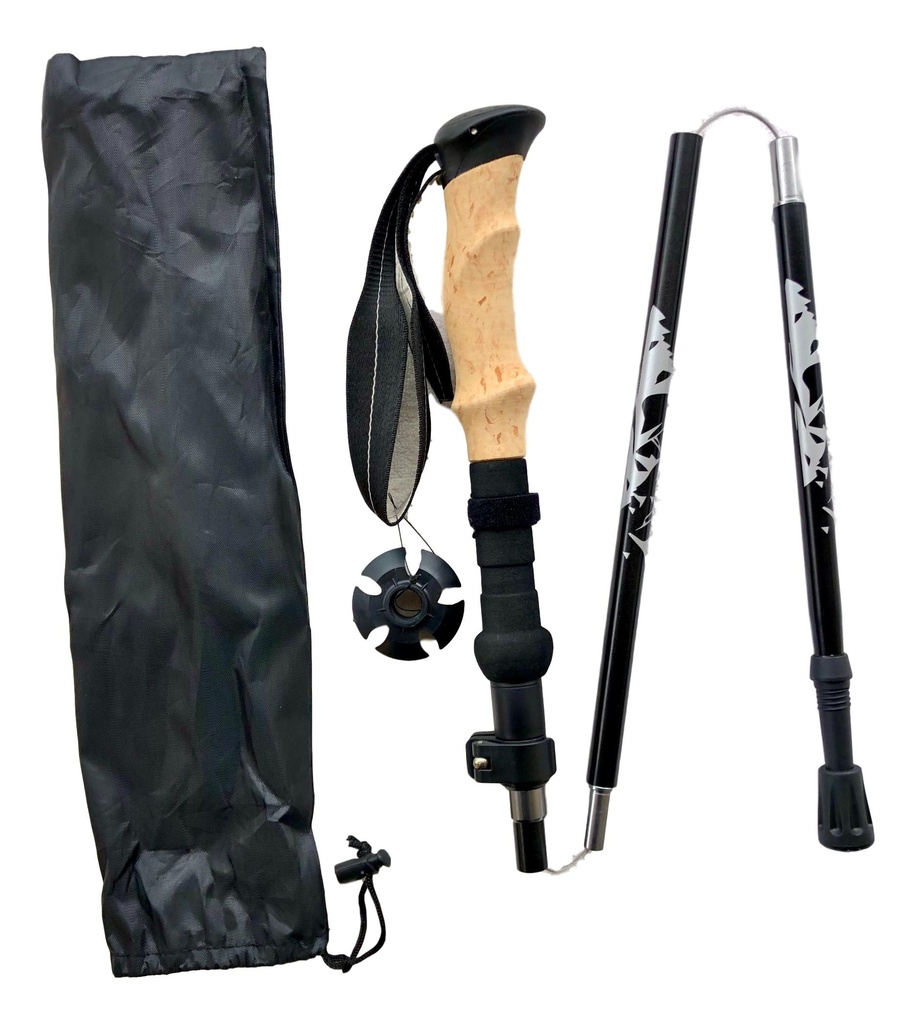 [TKP-01-BLK] Ultralight Foldable, Retractable Hiking Pole (Black)