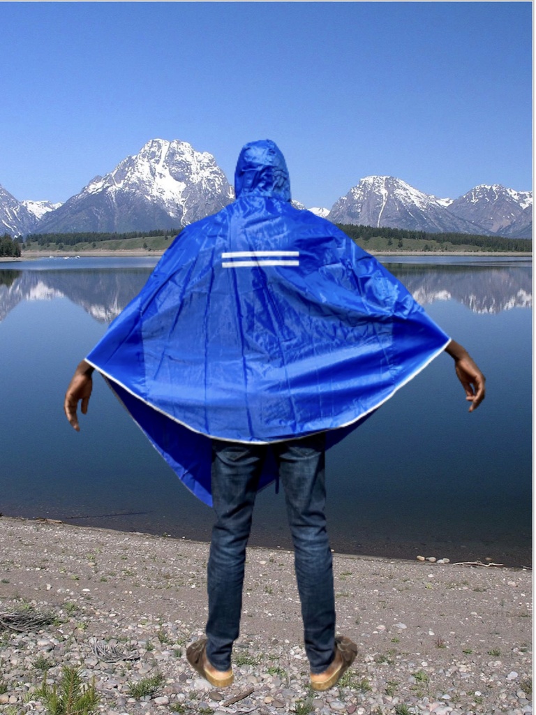 [RGR-PNC-L-BLU] Lightweight Waterproof Rain Poncho (Blue)